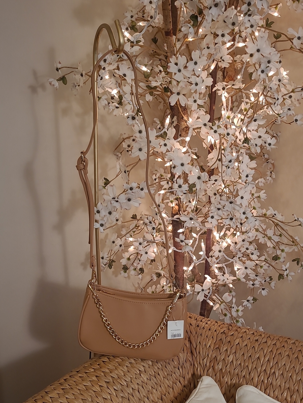 NWT Praline Faux Leather Multi Strap Handbag